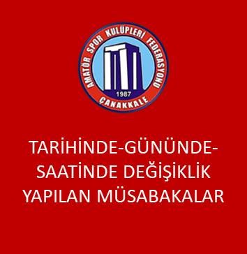 TARİHİNDE, GÜNÜNDE VE SAATİNDE DEĞİŞİKLİK YAPILAN U12 LİGİ B GRUBU VE U11 LİGİ C GRUBU MÜSABAKALARI 