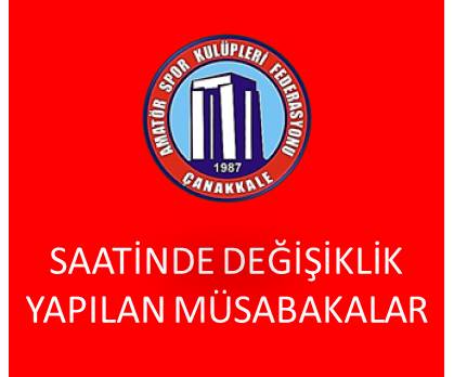 SAATİNDE DEĞİŞİKLİK YAPILAN U 16 LİGİ A GRUBU ve U 14 LİGİ B GRUBU MÜSABAKALARI