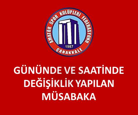 GÜNÜNDE VE  SAATİNDE DEĞİŞİKLİK YAPILAN U 13 LİGİ A GRUBU MÜSABAKASI