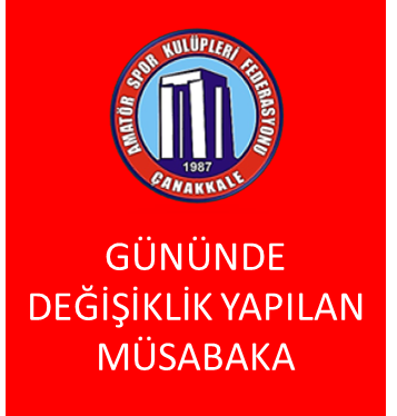 GÜNÜNDE DEĞİŞİKLİK YAPILAN U 14 LİGİ A GRUBU MÜSABAKASI