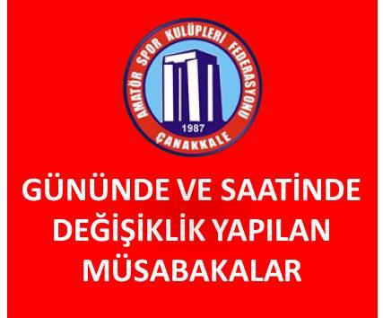 GÜNÜNDE VE SAATİNDE DEĞİŞİKLİK YAPILAN U15 LİGİ VE U 13 LİGİ MÜSABAKALARI 
