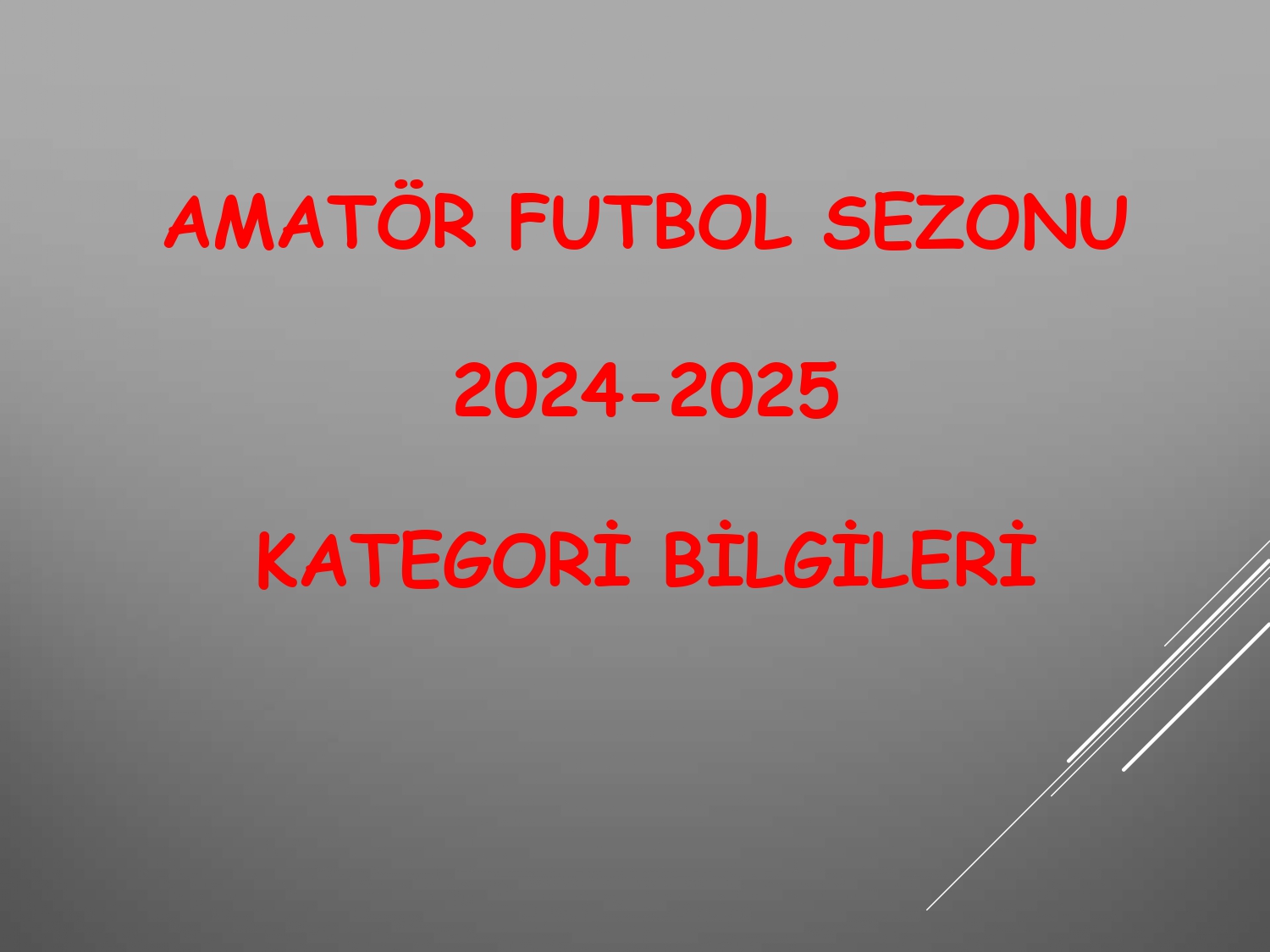 AMATÖR FUTBOL KATEGORİLER